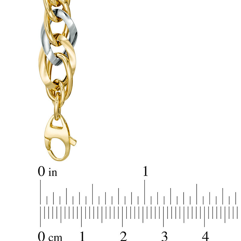 Main Image 2 of Made in Italy Oval Link Bracelet in 14K Two-Tone Gold - 7.5"