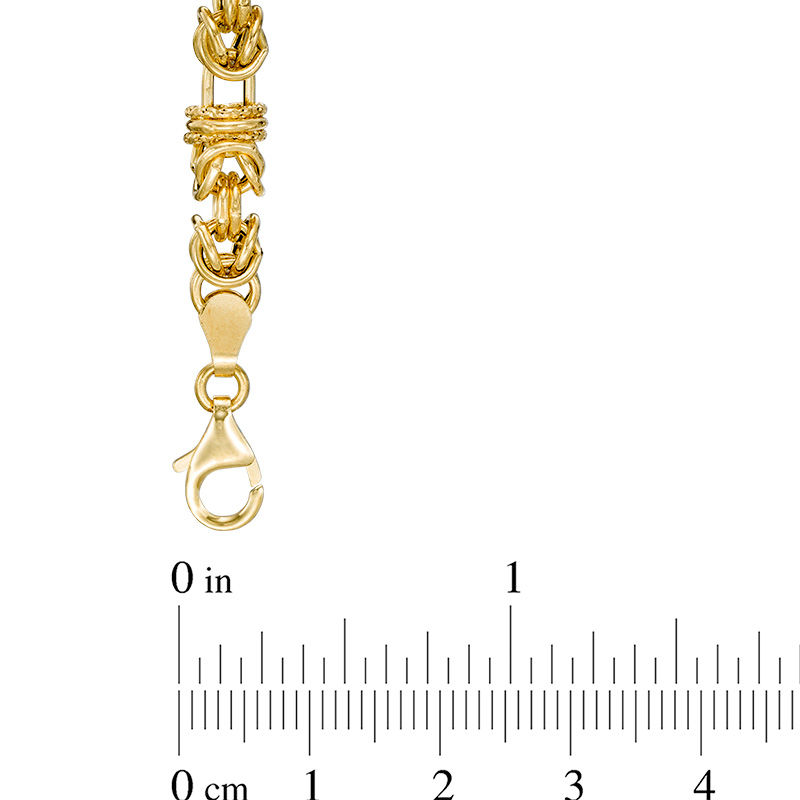 Main Image 2 of Made in Italy 6.2mm Byzantine Chain Bracelet in 14K Gold - 7.5"