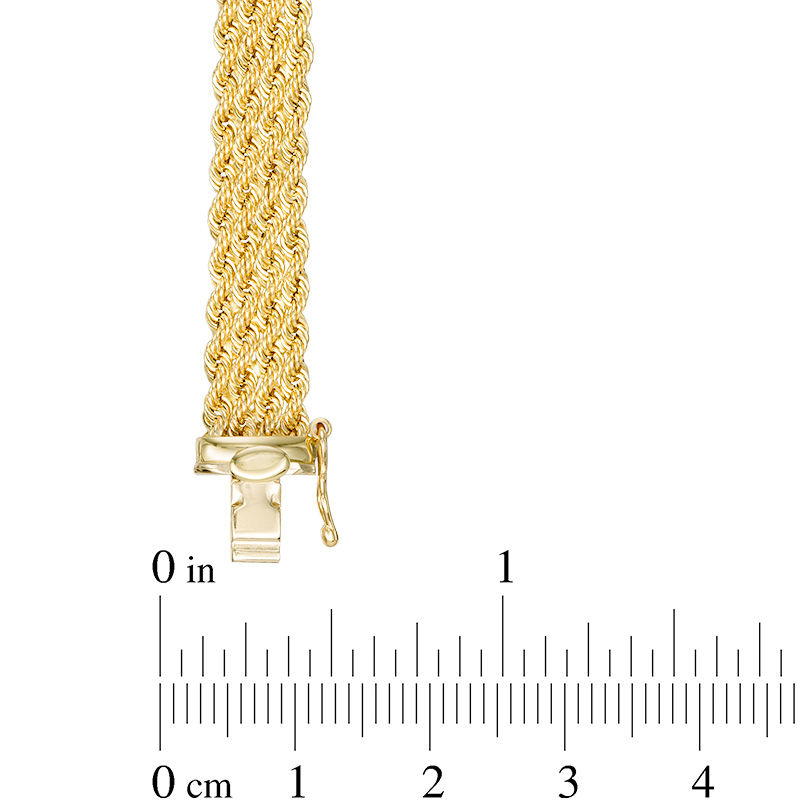 Made in Italy Ladies' Multi-Row Rope Chain Necklace in 14K Gold - 18"