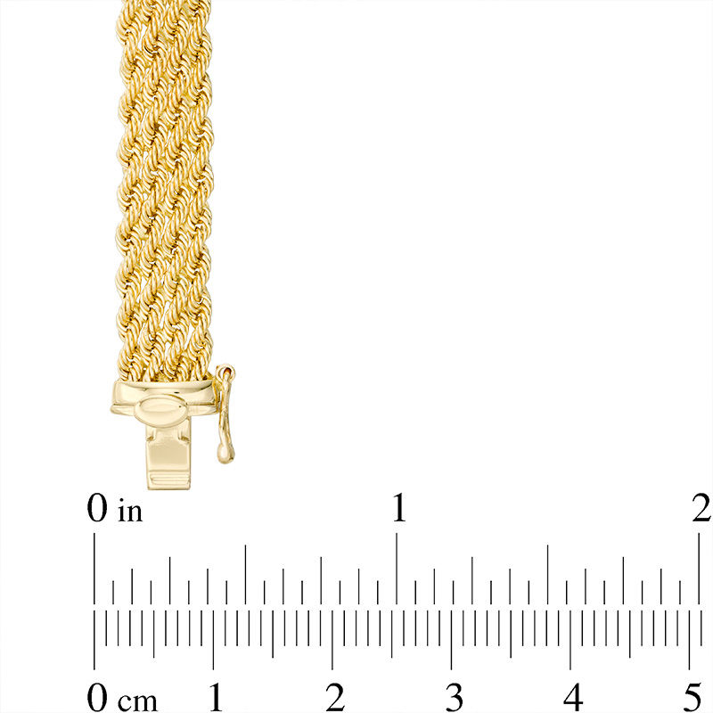 Main Image 2 of Made in Italy Multi-Row Braided Rope Chain Bracelet in 14K Gold - 7.5"
