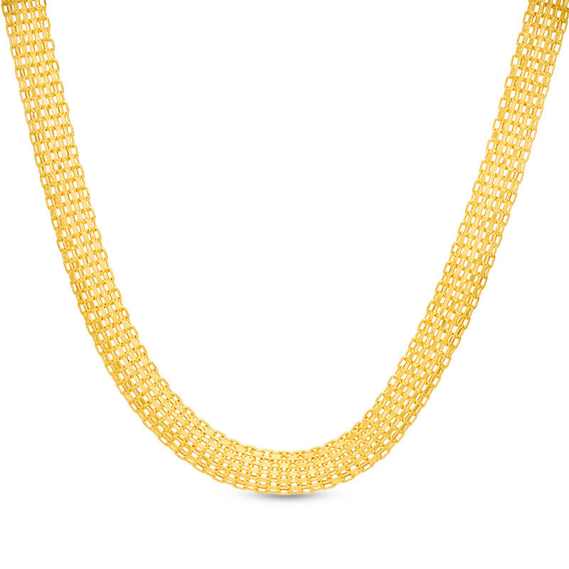 Main Image 1 of Made in Italy 9.0mm Bismark Chain Necklace in 14K Gold - 18"