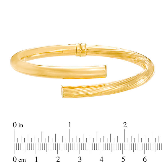 Made in Italy Textured Bypass Bangle in 14K Gold