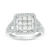 Thumbnail Image 0 of 1 CT. T.W. Princess-Cut Composite Diamond Frame Engagement Ring in 10K White Gold