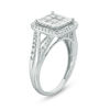 Thumbnail Image 1 of 1 CT. T.W. Princess-Cut Composite Diamond Frame Engagement Ring in 10K White Gold