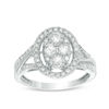 Thumbnail Image 0 of 1 CT. T.W. Composite Diamond Oval Frame Engagement Ring in 10K White Gold