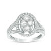 Thumbnail Image 1 of 1 CT. T.W. Composite Diamond Oval Frame Engagement Ring in 10K White Gold