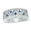 Thumbnail Image 0 of Vera Wang Love Collection 1/3 CT. T.W. Diamond and Sapphire Band in 14K White Gold