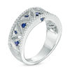 Thumbnail Image 1 of Vera Wang Love Collection 1/3 CT. T.W. Diamond and Sapphire Band in 14K White Gold