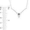 Thumbnail Image 3 of Vera Wang Love Collection 1/5 CT. T.W. Diamond and Blue Sapphire Chevron Necklace in Sterling Silver