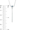Thumbnail Image 3 of Vera Wang Love Collection 1/5 CT. T.W. Diamond and Blue Sapphire "V" Drop Necklace in Sterling Silver