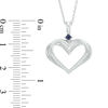 Thumbnail Image 3 of The Kindred Heart from Vera Wang Love Collection Diamond Accent and Blue Sapphire Pendant in Sterling Silver