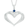 Thumbnail Image 1 of The Kindred Heart from Vera Wang Love Collection Blue Sapphire Pendant in Sterling Silver