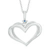 Thumbnail Image 2 of The Kindred Heart from Vera Wang Love Collection Blue Sapphire Pendant in Sterling Silver