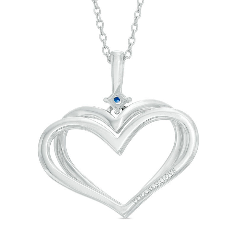 Main Image 2 of The Kindred Heart from Vera Wang Love Collection Blue Sapphire Pendant in Sterling Silver