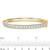 Thumbnail Image 1 of Made in Italy Glitter Enamel Striped Bangle in 14K Gold