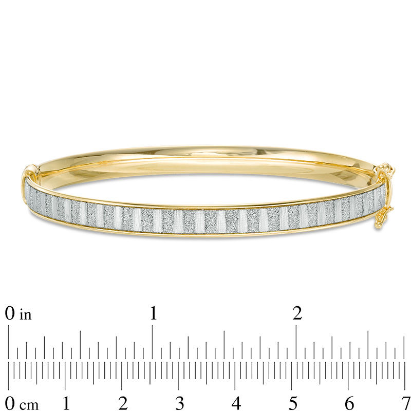 Made in Italy Glitter Enamel Striped Bangle in 14K Gold