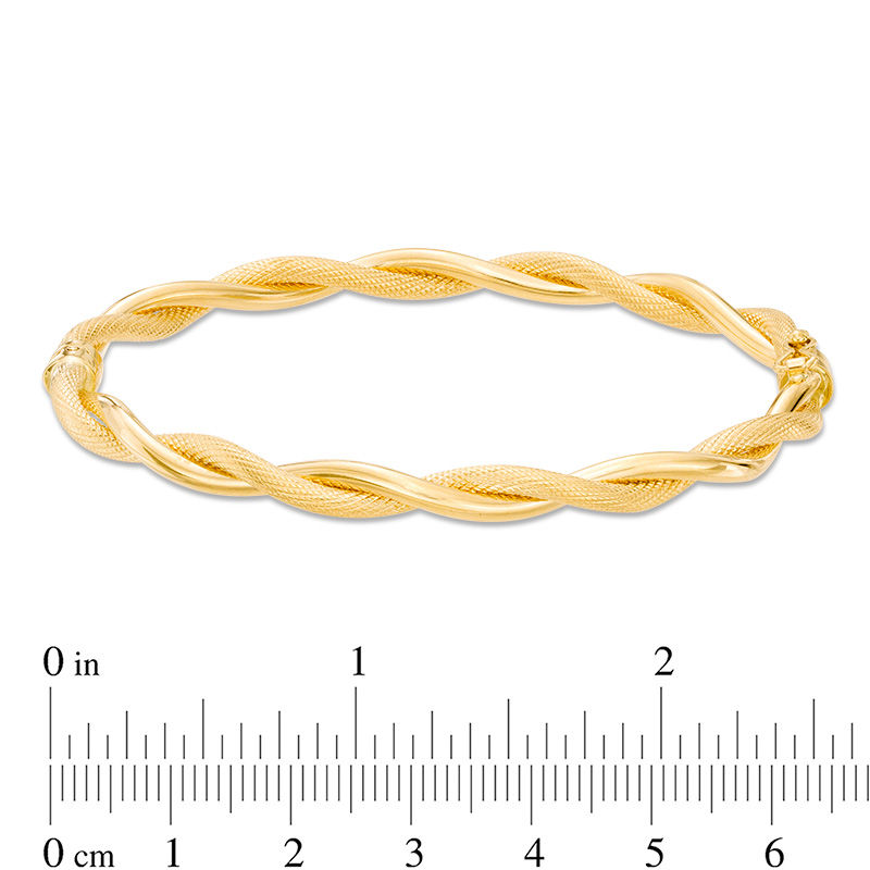 Main Image 2 of Made in Italy Textured Twist Bangle in 14K Gold - 7.5"
