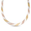 Thumbnail Image 1 of 10.5mm Graduated Striped Omega Chain Necklace in Sterling Silver with 14K Two-Tone Gold Plate - 17"