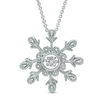 Thumbnail Image 1 of Vintage-Style Diamond Accent Snowflake Pendant in Sterling Silver