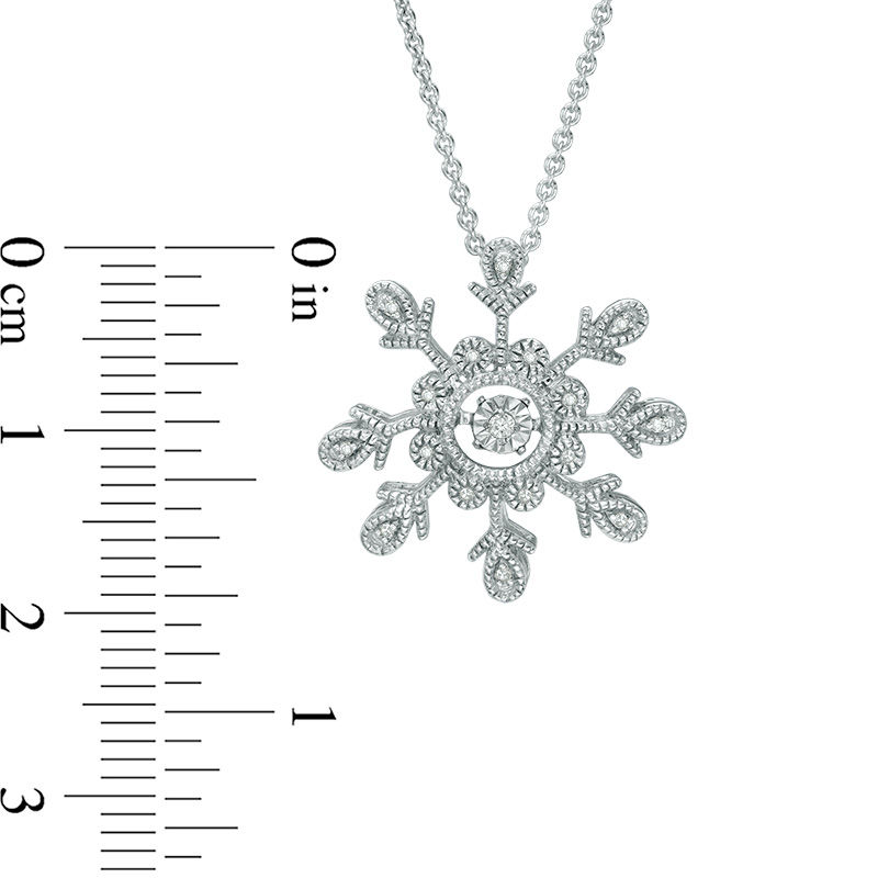 Main Image 2 of Vintage-Style Diamond Accent Snowflake Pendant in Sterling Silver