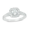 Thumbnail Image 0 of 1 CT. T.W. Certified Canadian Diamond Cushion Square Frame Engagement Ring in Platinum (I/SI2)