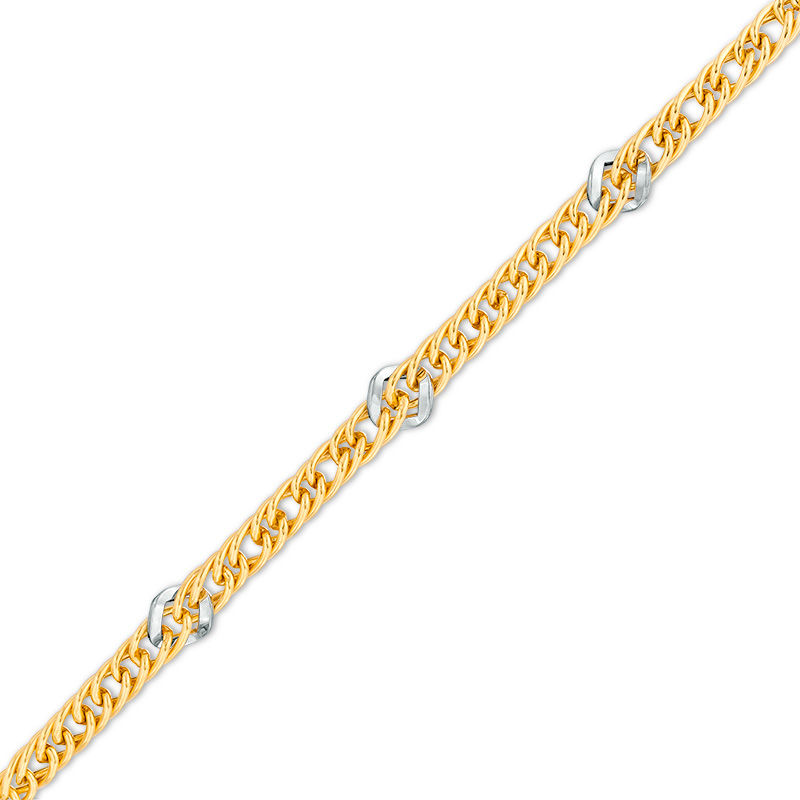 Made in Italy 5.0mm Curb Chain Bracelet in 14K Two-Tone Gold - 7.75"