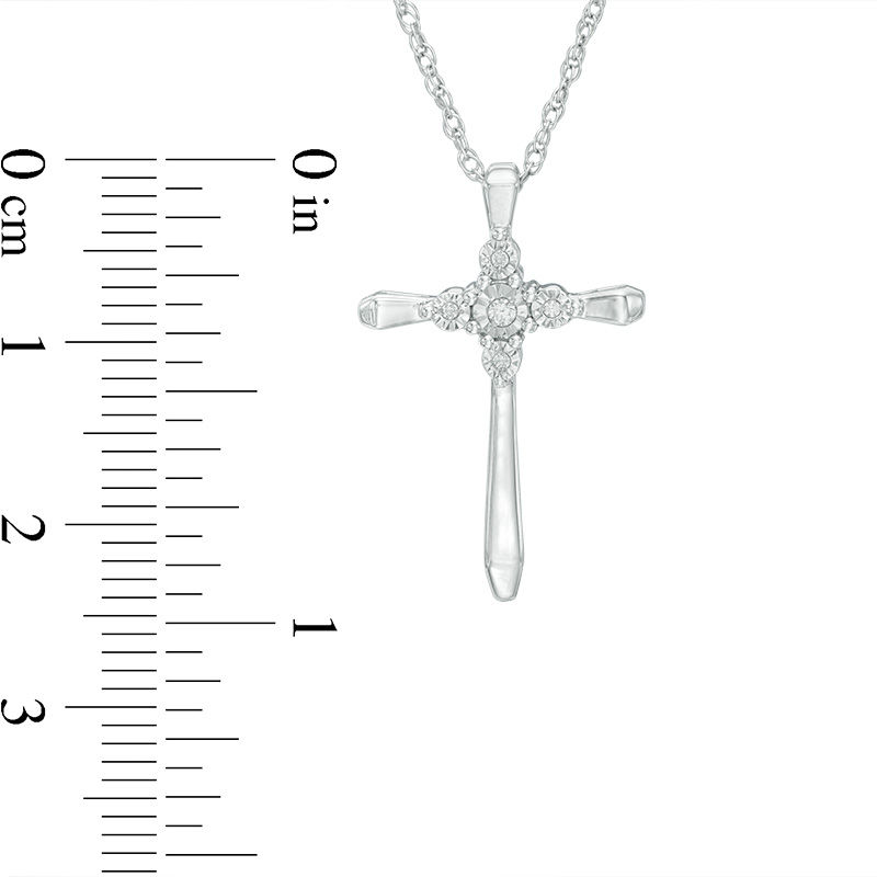 Diamond Accent Cross Pendant in Sterling Silver