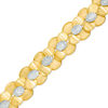 Thumbnail Image 1 of Made in Italy Layered Flower Bracelet in 14K Two-Tone Gold - 8"