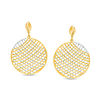 Made in Italy Diamond-Cut Lattice Circle Drop Earrings in 14K Two-Tone Gold