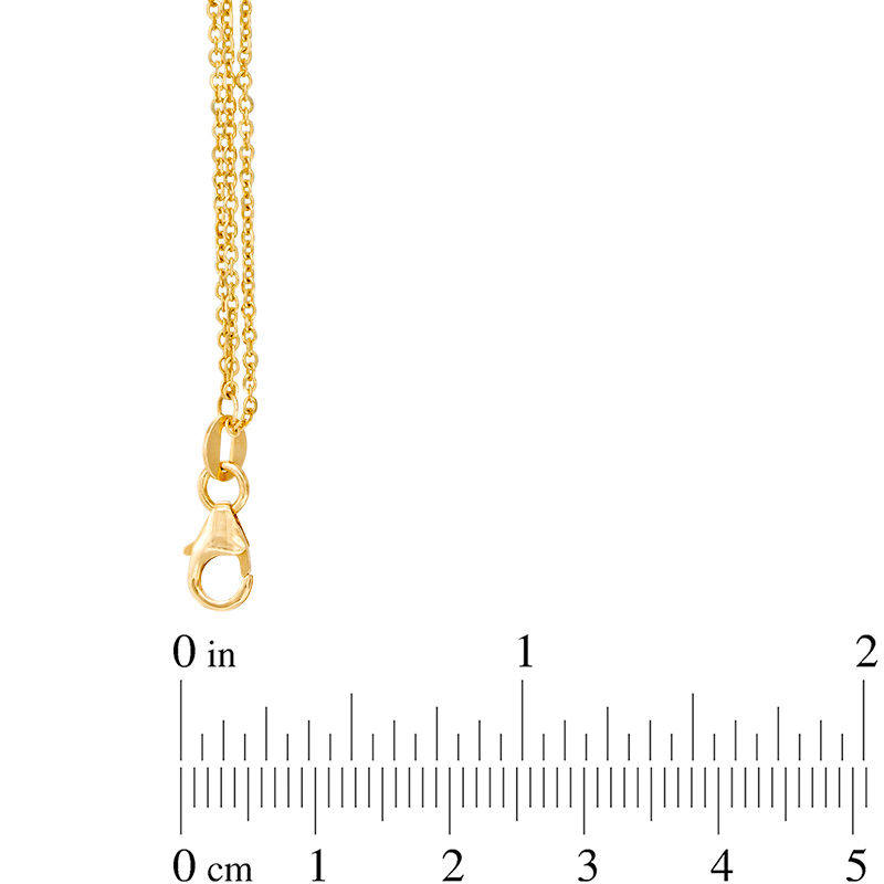 Made in Italy Diamond-Cut Beaded Station Triple Strand Necklace in 14K Gold