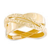 Thumbnail Image 1 of Made in Italy Diamond-Cut Crossover Ring in 14K Gold