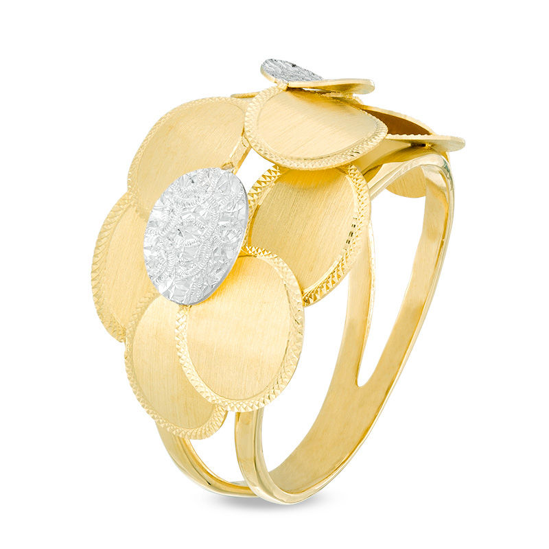 Main Image 2 of Made in Italy Layered Flower Ring in 14K Two-Tone Gold