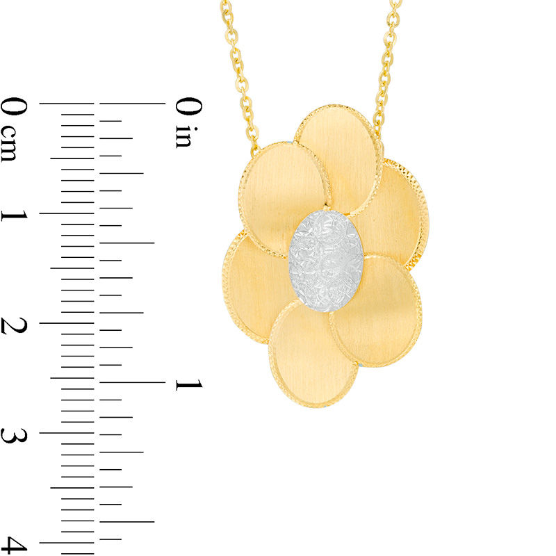 Made in Italy Layered Flower Necklace in 14K Two-Tone Gold