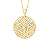 Thumbnail Image 1 of Made in Italy Diamond-Cut Lattice Circle Pendant in 14K Two-Tone Gold