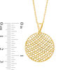 Thumbnail Image 2 of Made in Italy Diamond-Cut Lattice Circle Pendant in 14K Two-Tone Gold