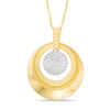 Thumbnail Image 0 of Made in Italy Textured Double Circle Drop Pendant in 14K Two-Tone Gold