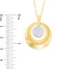 Thumbnail Image 1 of Made in Italy Textured Double Circle Drop Pendant in 14K Two-Tone Gold