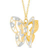 Thumbnail Image 2 of Made in Italy Textured Lattice Butterfly Necklace in 14K Two-Tone Gold