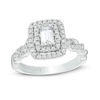Thumbnail Image 0 of Vera Wang Love Collection 1 CT. T.W. Emerald-Cut Diamond Twist Shank Engagement Ring in 14K White Gold