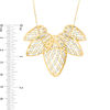 Thumbnail Image 2 of Made in Italy Diamond-Cut Pear-Shaped Lattice Necklace in 14K Two-Tone Gold