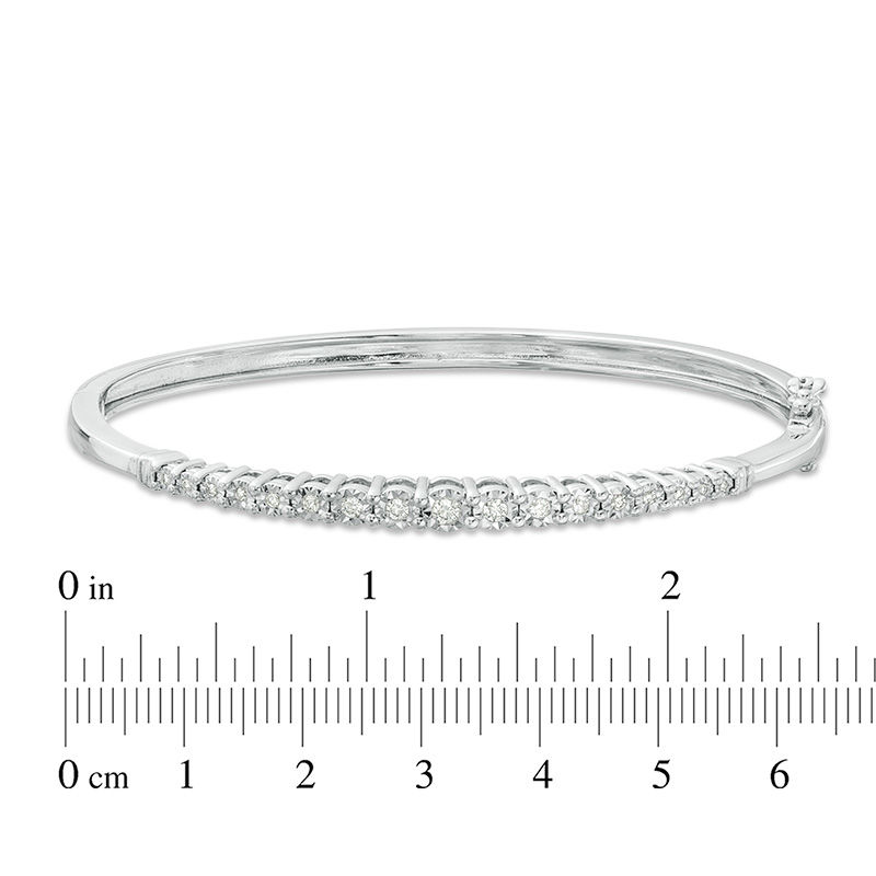 1/4 CT. T.W. Diamond Graduated Bangle in Sterling Silver