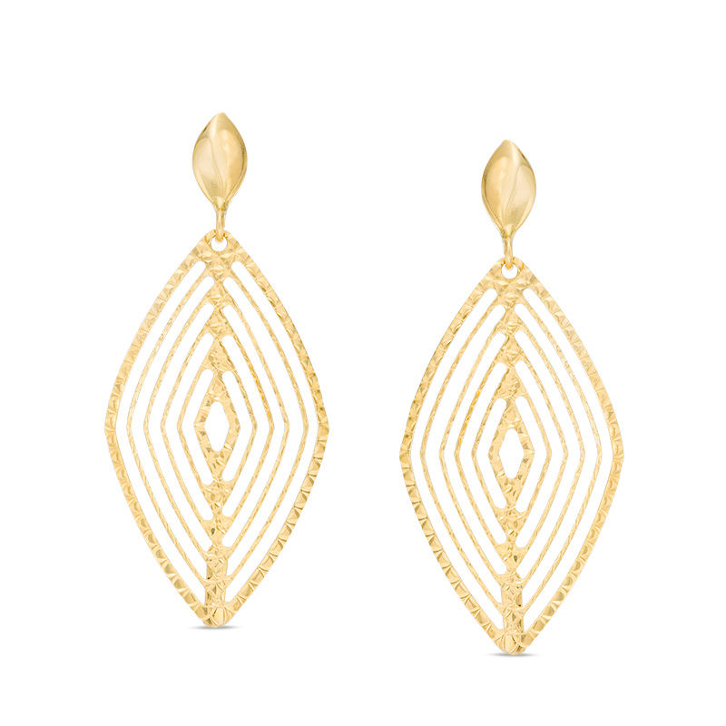 Main Image 1 of Made in Italy Diamond-Cut Drop Earrings in 14K Gold