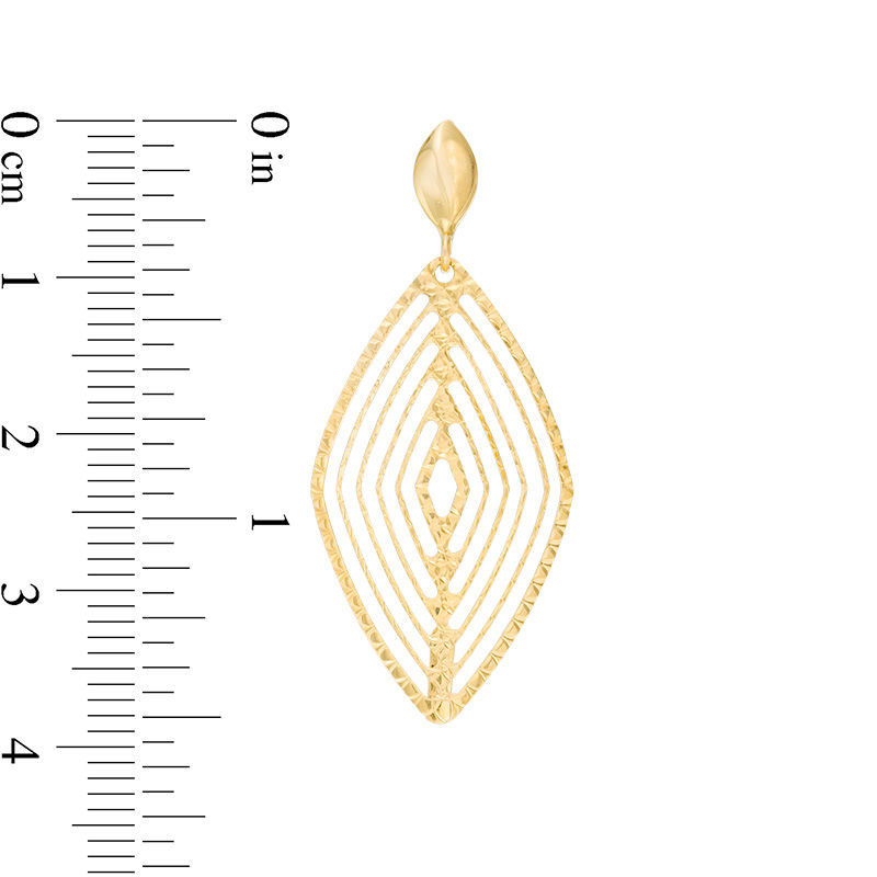 Main Image 2 of Made in Italy Diamond-Cut Drop Earrings in 14K Gold