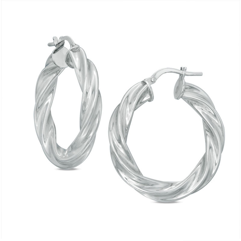 28.0mm Spiral Hoop Earrings in Sterling Silver
