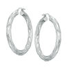 Thumbnail Image 1 of 37.75mm Diamond-Cut Spiral Hoop Earrings in Sterling Silver