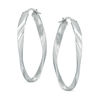 Thumbnail Image 1 of Oval Twist Hoop Earrings in Sterling Silver