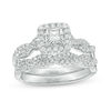 Thumbnail Image 1 of 5/8 CT. T.W. Princess-Cut Diamond Frame Twist Bridal Set in 10K White Gold