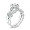 Thumbnail Image 2 of 5/8 CT. T.W. Princess-Cut Diamond Frame Twist Bridal Set in 10K White Gold
