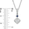 Thumbnail Image 1 of Vera Wang Love Collection 3/8 CT. T.W. Diamond and Princess-Cut Blue Sapphire Pendant in 14K White Gold