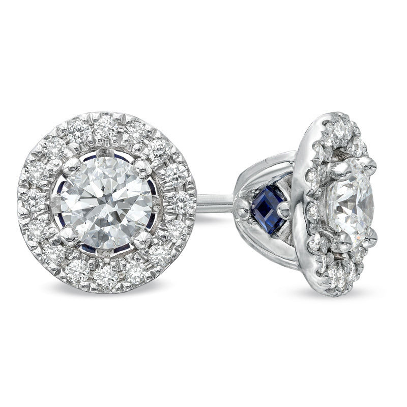 Main Image 1 of Vera Wang Love Collection 1/2 CT. T.W. Diamond Frame Stud Earrings in 14K White Gold